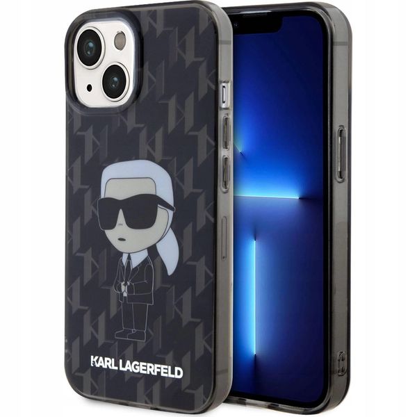 Karl Lagerfeld Klhcp15Shnkmklk Custodia Rigida Per Iphone 15 / 14 / 13 6.1 Czarny/Nero Monogram Ikonik-image