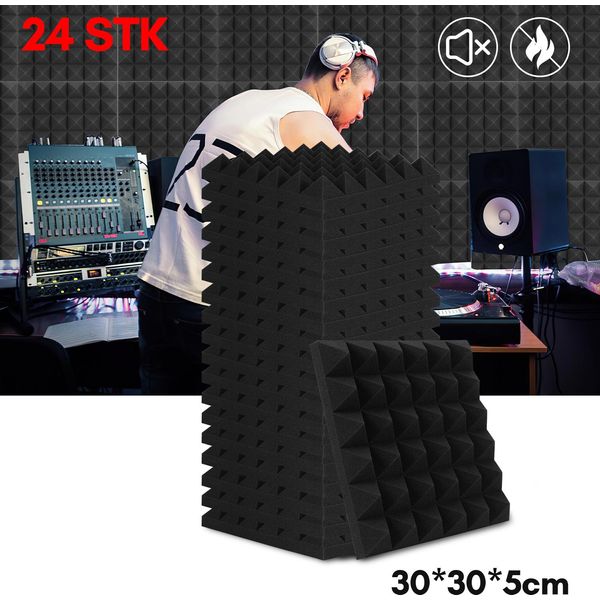 Yakimz 24X Isolamento Acustica Della Stanza Schiuma Di Isolamento Acustico Studio Schiuma Di Isolamento Acustico-image