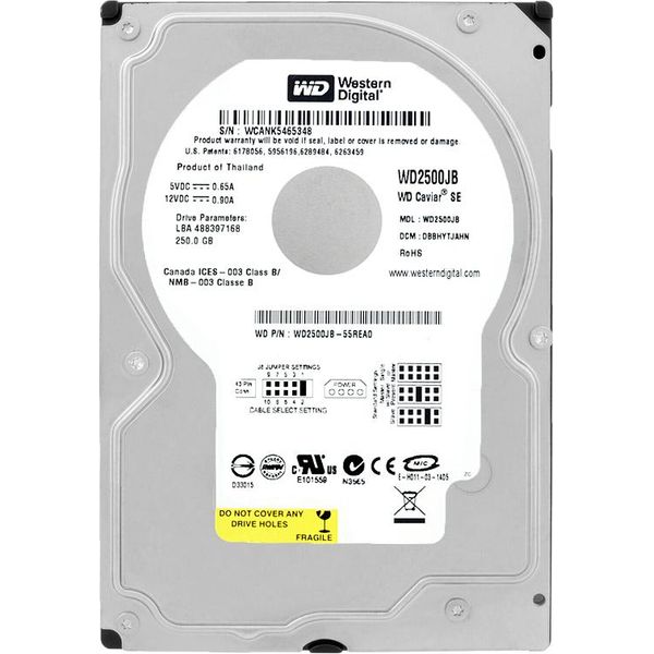 Disco Rigido Wd WD2500JB 250GB 8Mb Cache 7200Rpm Ata 3,5'' Pollici-image