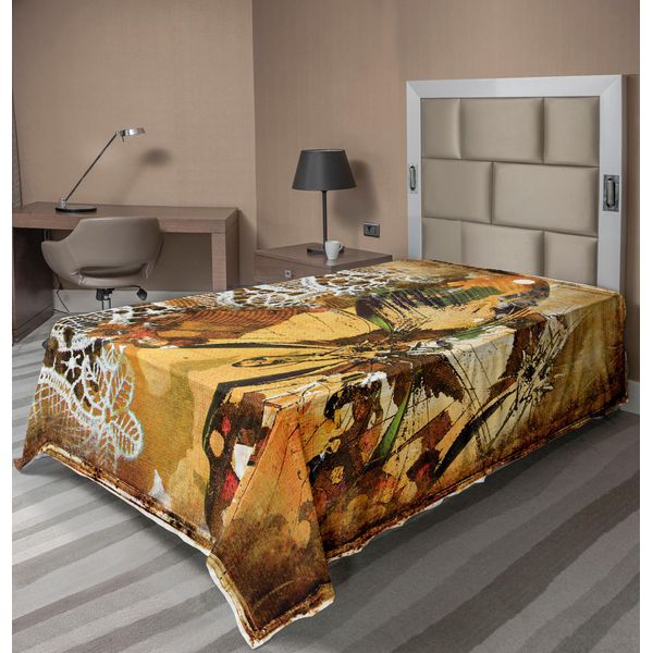 Abakuhaus Lenzuolo Vintage, Grafica Grunge Raffinata Con Disegni Macro Di Farfalle, Lenzuolo Superiore Morbido E Confortevole Per Un Letto Decorativo 1 Pezzo 260 Cm X 168 Cm, Multicolore-image