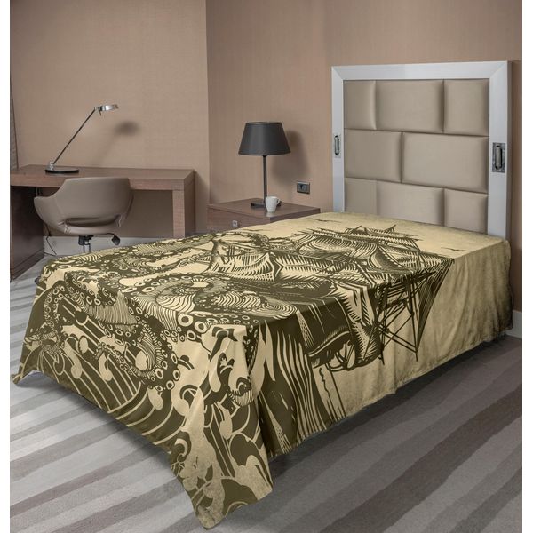 Abakuhaus Lenzuolo Nautico, Motivi Glitterati Noel Yuletide Tema Tradizionale Festività Motivo Stagione Invernale, Lenzuolo Morbido E Confortevole Per Un Letto Decorativo 1 Pezzo 260 Cm X 168 Cm, Giallo-image