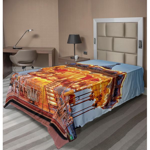 Abakuhaus Lenzuolo Carosello, Motivi Tradizionali A Cuori Nei Toni Del Verde Illustrazione Monocromatica Vortice, Lenzuolo Superiore Morbido E Confortevole Per Un Letto Decorativo 1 Pezzo 190 Cm X 100 Cm, Calendula E Blu Grigio-image