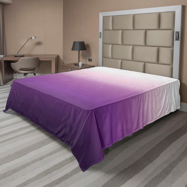 Abakuhaus Lenzuolo Ombre, Disposizione Con Sfumature Di Colore Riassunto Tonalità Composizione Moderna, Morbida E Confortevole Lenzuolo Superiore Per Un Letto Decorativo 1 Pezzo 244 Cm X 205 Cm, Lavanda Viola-image