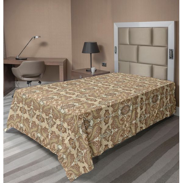 Abakuhaus Lenzuolo Vintage, Motivo Ripetitivo Nostalgico Classico Ispirato Alla Botanica, Stampa Decorativa, Lenzuolo Superiore Morbido E Confortevole Per Un Letto Decorativo 1 Pezzo 260 Cm X 168 Cm, Multicolore-image