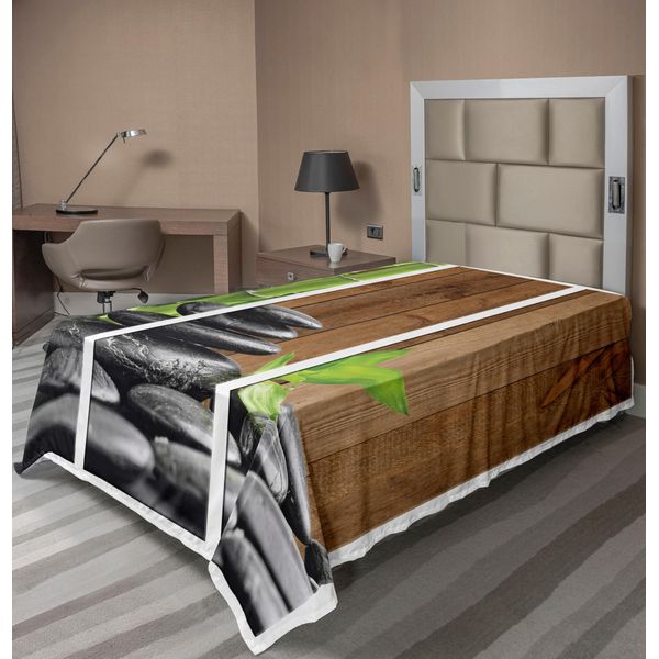 Abakuhaus Lenzuolo, Nave Sull'oceano A Vele Spiegate - Composizione Grafica Digitale Al Computer, Lenzuolo Morbido E Confortevole Per Un Letto Decorativo 1 Pezzo 260 Cm X 168 Cm, Grigio Scuro Marrone Verde-image