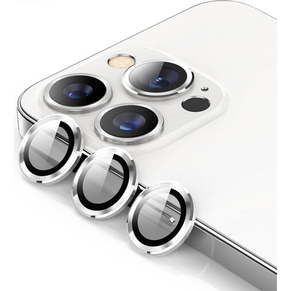 Per Apple Iphone 15 Pro / Pro Max Vetro Protettivo Lente Della Fotocamera Vetro Duro H9 Argento-image