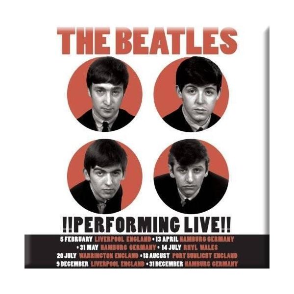 The Beatles - Magnete Da Frigo "Performing Live"" RO6130 (Taglia Unica) (Bianco/Nero/Arancione)"-image