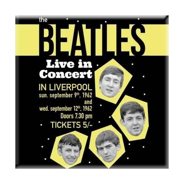 The Beatles - Magnete Da Frigo "Live In Concert"" RO6131 (Taglia Unica) (Nero/Giallo/Bianco)"-image