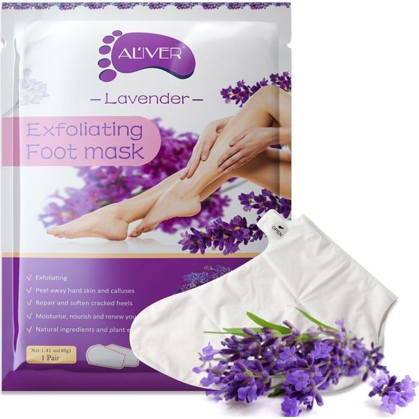 Maschera Per I Piedi Scrub Per I Piedi Cura Dei Piedi Calzini Anti Calli Rimozione Calli Lavanda, Qtà:1 Paio-image