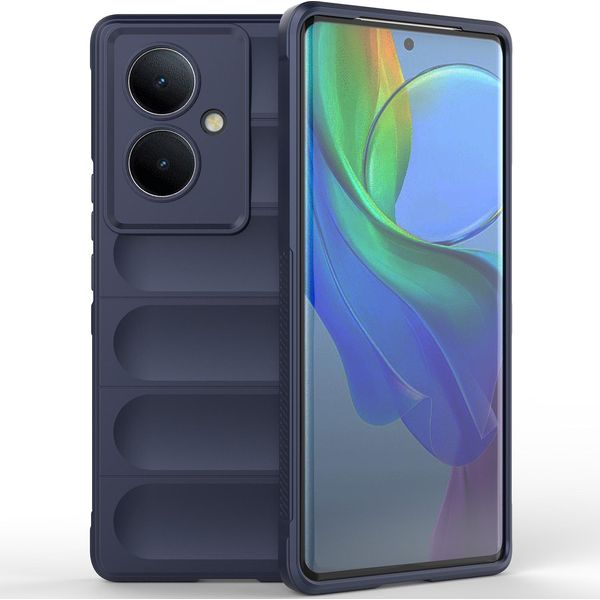 Custodia Per Vivo V29 Lite 5G / Vivo Y78+ Custodia Protettiva In Silicone Tpu Morbido Antiurto Blu Scuro-image