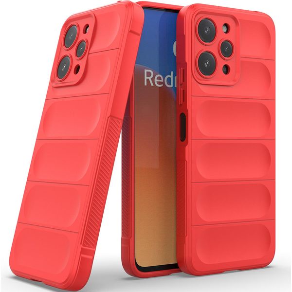Custodia Per Xiaomi Redmi 12 4G Custodia Protettiva In Silicone Tpu Morbido Antiurto Rosso-image