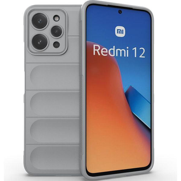 Custodia Per Xiaomi Redmi 12 4G Custodia Protettiva In Silicone Tpu Morbido Antiurto Grigio-image