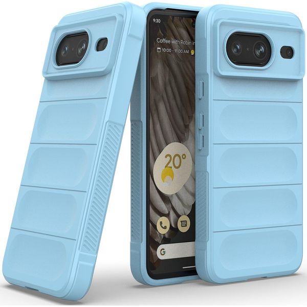 Custodia Per Google Pixel 8 Custodia Protettiva In Silicone Tpu Morbido Antiurto Blu-image