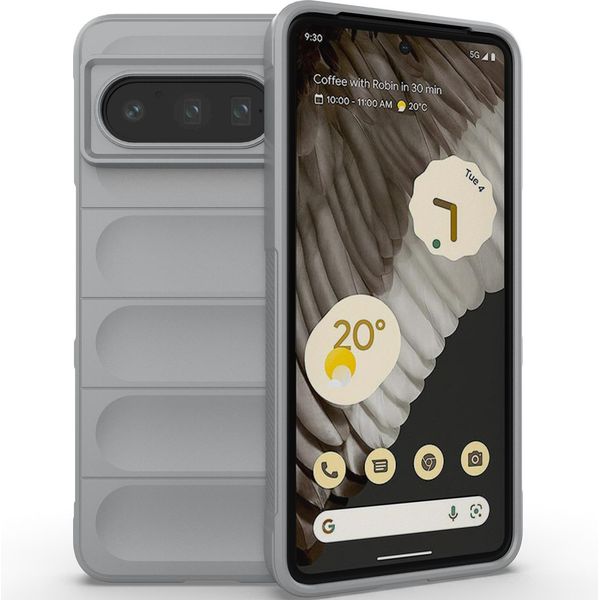 Custodia Per Google Pixel 8 Pro Custodia Protettiva In Silicone Tpu Morbido Antiurto Grigio-image