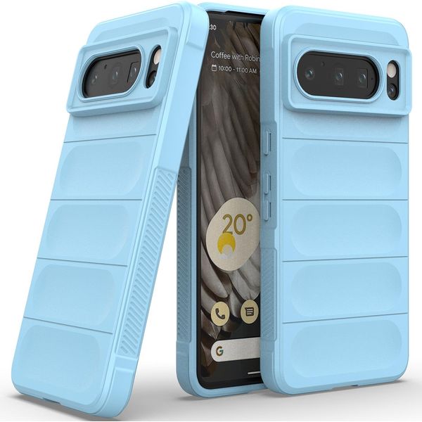 Custodia Per Google Pixel 8 Pro Custodia Protettiva In Silicone Tpu Morbido Antiurto Blu-image