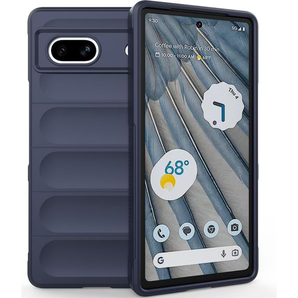 Custodia Per Google Pixel 7A Custodia Protettiva In Silicone Tpu Morbido Antiurto Blu Scuro-image