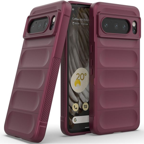 Custodia Per Google Pixel 8 Pro Custodia Protettiva In Silicone Tpu Morbido Antiurto Borgogna-image