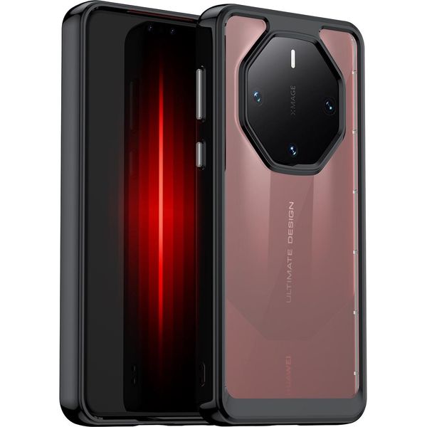 Custodia Per Huawei Mate 60 Rs Ultimate Trasparente, Antiurto Tpu Silicone Custodia Protettiva Nero-image