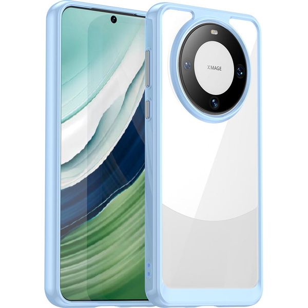 Custodia Per Huawei Mate 60 Trasparente, Protettiva In Silicone Tpu Antiurto Blu-image