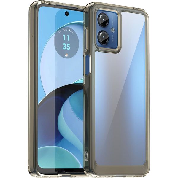 Custodia Per Motorola Moto G14 Trasparente, Antiurto In Silicone Tpu Protettivo Grigio-image