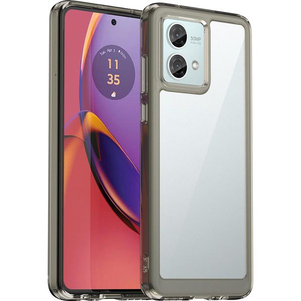 Custodia Per Motorola Moto G84 Trasparente, Antiurto In Silicone Tpu Protettivo Grigio-image