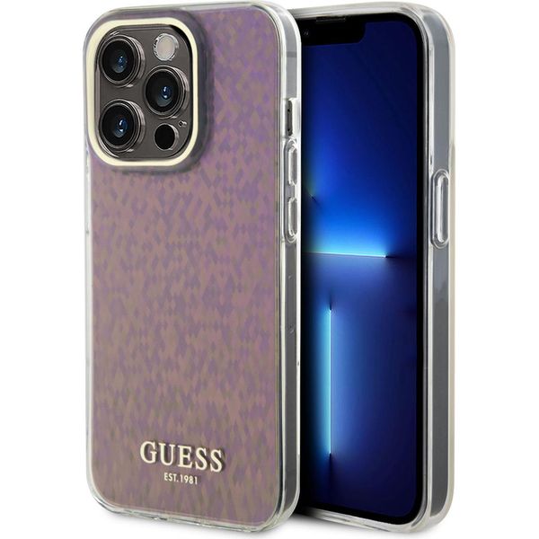 Guess Guhcp15Lhdecmp Iphone 15 Pro 6.1 RóżOwy/Pink Hardcase Iml Specchio Sfaccettato Disco Iridescente-image