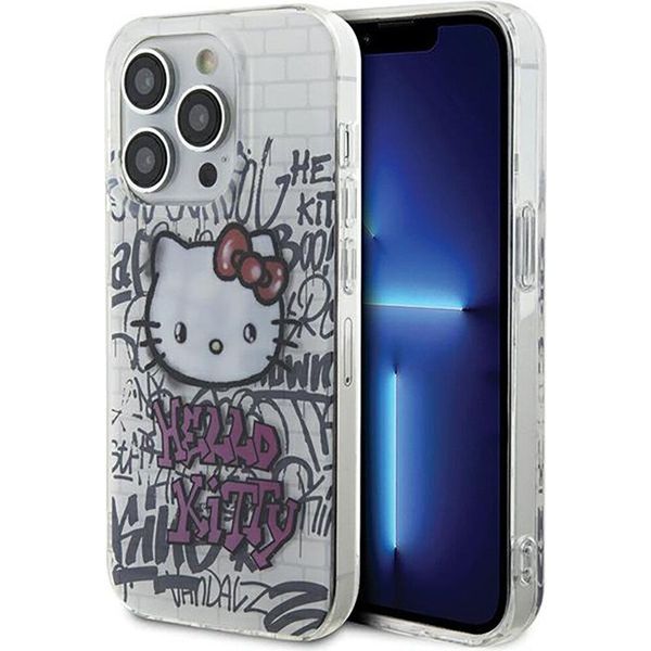 Hello Kitty Hkhcp13Lhdgpht Iphone 13 Pro / 13 6.1 BiałY/Bianco Custodia Rigida Iml Kitty On Bricks Graffiti-image