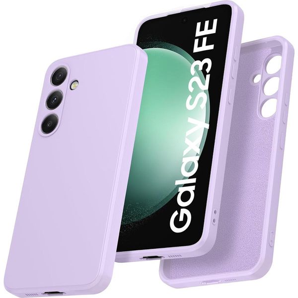 Custodia Per Samsung Galaxy S23 Fe Morbido Silicone Liquido, Custodia In Gomma Antiurto Viola-image