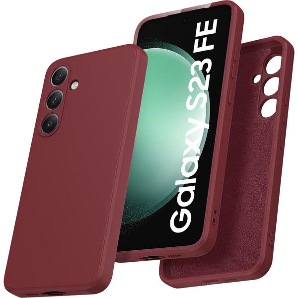 Custodia Per Samsung Galaxy S23 Fe Morbido Silicone Liquido, Custodia In Gomma Antiurto Rossa-image