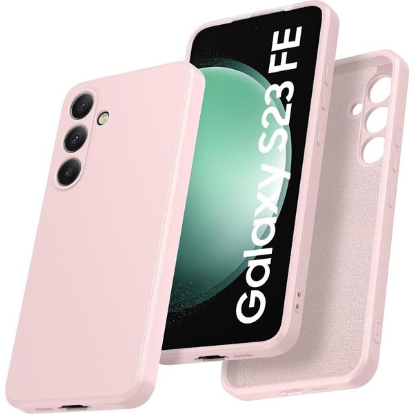 Custodia Per Samsung Galaxy S23 Fe Morbido Silicone Liquido, Custodia In Gomma Antiurto Rosa-image