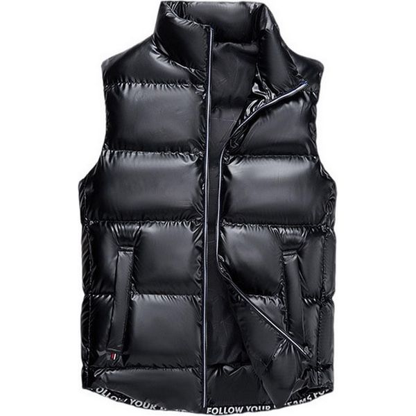 Gilet Caldo Da Uomo Con Collo Alto, Nuovo Autunno E Inverno, Giacche Senza Maniche Lucide Da Uomo, Taglia 3XL-image