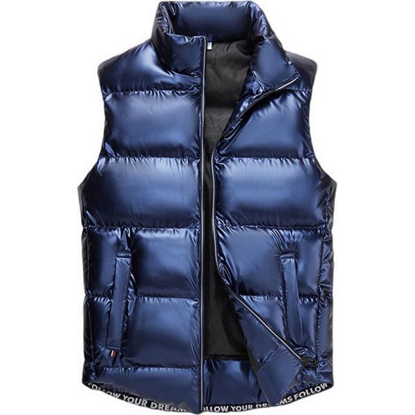 Gilet Caldo Da Uomo Con Collo Alto, Nuovo Autunno E Inverno, Giacche Senza Maniche Lucide Per Uomo, Taglia L-image
