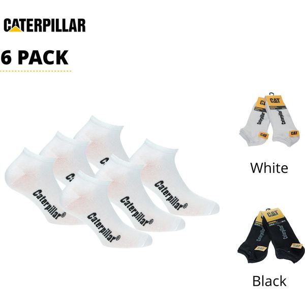 Caterpillar 6 Paia Di Calzini Da Uomo Altezza Caviglia In Cotone Bianco47-50-image