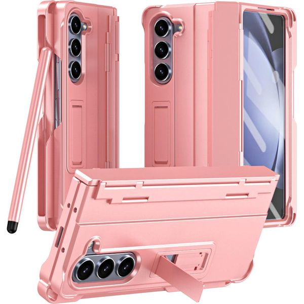 Custodia Per Samsung Galaxy Z Fold 5 Cover Rigida Antiurto Con Penna, Protezione Cerniera E Protezione Schermo Rosa-image