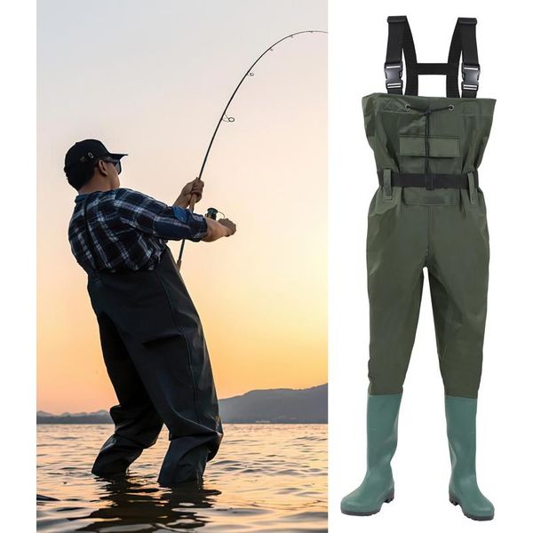 Yakimz Waders - Taglia 44 Pantaloni Da Pesca Fladen Pantaloni Da Pesca Waders Stivali Da Pesca Pvc Nylon Gomma Pantaloni Con Ami-image