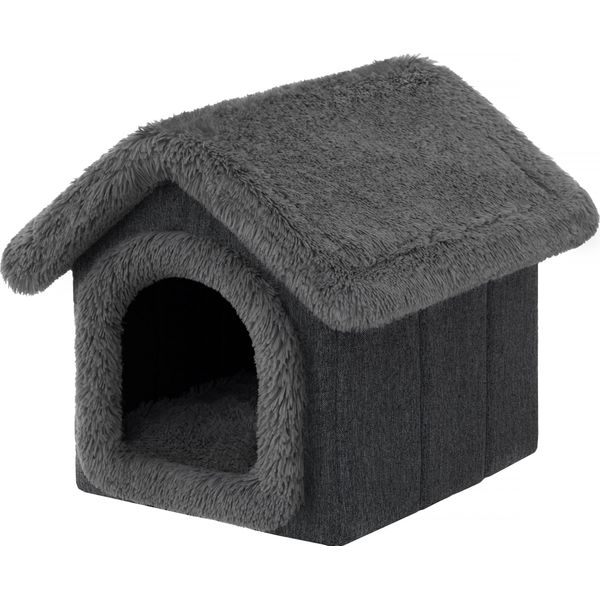 Cuccia Per Cani Cuccia Per Gatti Grotta Per Cani Casa Per Gatti Grotta Cuscino Per Cani Cuscino Per Gatti Cuccia Per Animali Domestici Indoor, Dimensione 5: 60X70X63 Cm, Nero Shaggy-image
