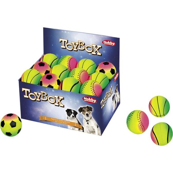 Palline In Gommapiuma "Rainbow" Assortite Da 6,3 Cm; Espositore 24 Pezzi.-image