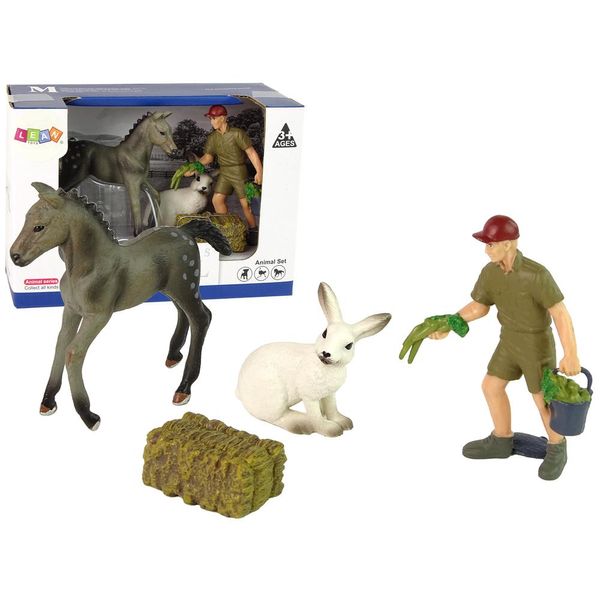 Set Di Figurine Di Animali Cavallo Levriero Agricoltore-image