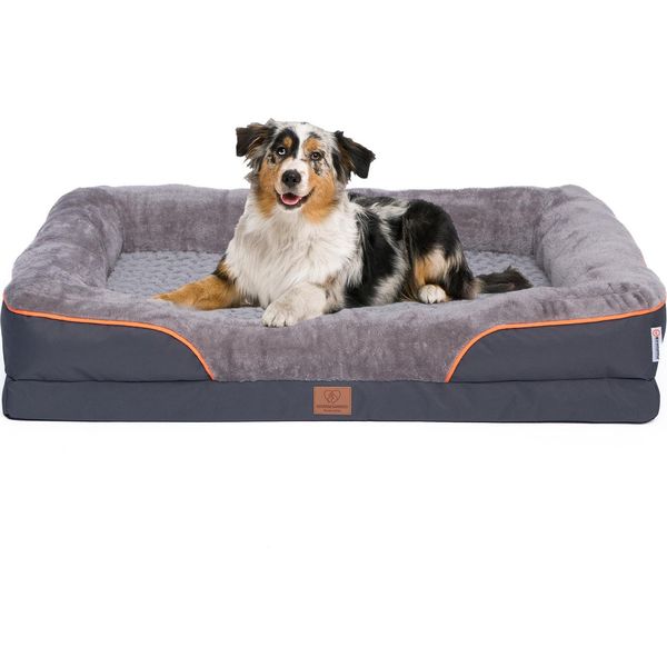 Letto Ortopedico Premium Per Cani Con Schiuma D'uovo, Divano Per Cani, Cuscino Per Cani, Lavabile, Soffice, Sfoderabile, Lavabile, 71 X 58 X 17 Cm, Grigio Scuro (L)-image