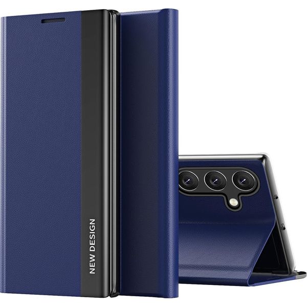 Custodia Per Samsung Galaxy A55 Custodia Magnetica In Finto Cuoio Con Funzione Stand Blu Navy-image