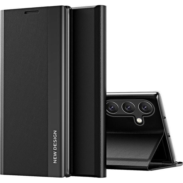 Custodia Per Samsung Galaxy A35 Custodia Protettiva Flip Cover In Finto Cuoio Con Funzione Stand Nero-image