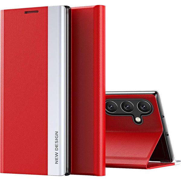 Custodia Galaxy A34 5G, Custodia Magnetica In Finto Cuoio Con Funzione Stand Per Samsung Galaxy A34 5G Rosso-image