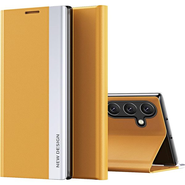 Custodia Per Samsung Galaxy A55 Custodia Protettiva Flip Cover In Pelle Con Funzione Stand Giallo-image