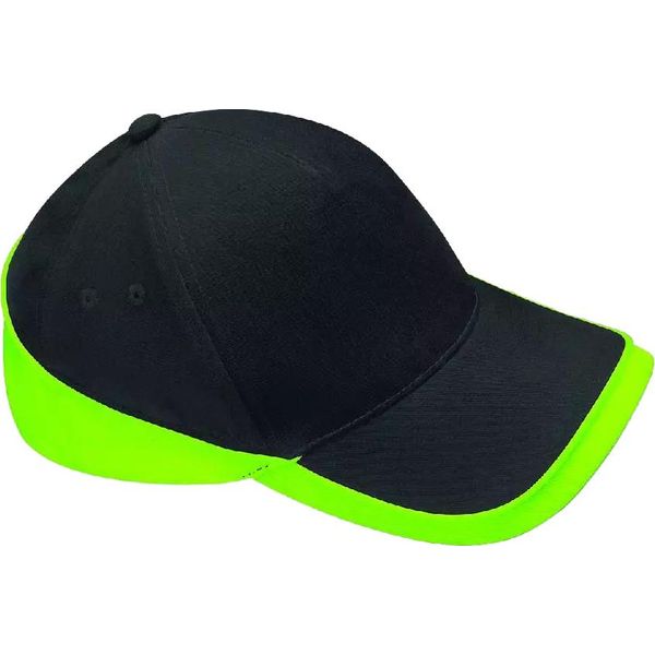 Beechfield - Berretto "Teamwear Competition"" BC4915 (Taglia Unica) (Nero/Lime)"-image