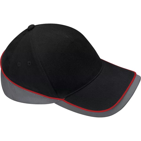 Beechfield - Berretto "Teamwear Competition"" BC4915 (Taglia Unica) (Nero/Grafite/Rosso)"-image
