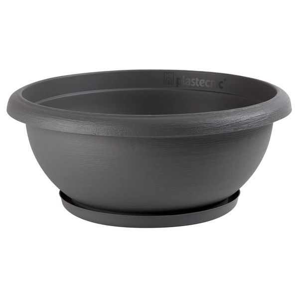 Plastecnic S.P.A. Fioriera Terrae Antracite Con Piattino Ø 35 Cm-image