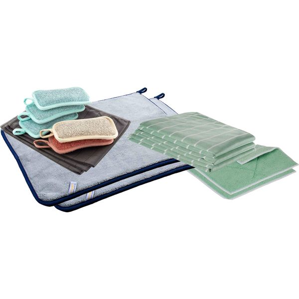 Il Grande Set Per La Pulizia Dell'auto 3 Panni In Carbonio Ideali Per La Cura Della Vernice E Dei Cerchioni 5 Spugne 2 Panni Per Lucidare 1200 Gsm 3 Panni In Bambù Per I Vetri E La Tappezzeria Dell'auto E 2 Panni Per La Pulizia Grossolana-image