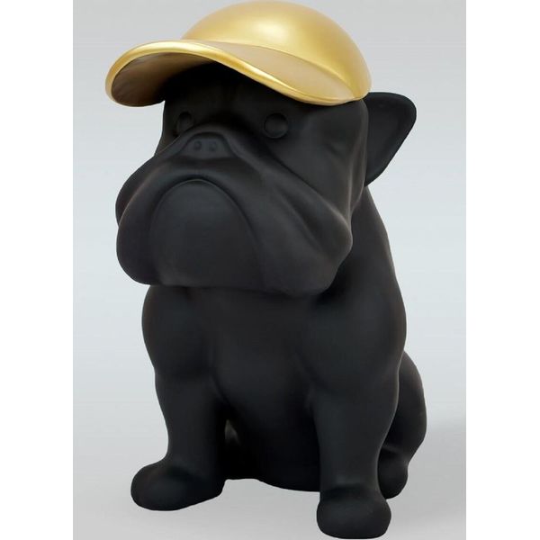 Casa Padrino Scultura Decorativa Xxl Cane Bulldog Nero Opaco / Oro H. 100 Cm - Grande Figura Decorativa - Decorazione Da Salotto Xxl - Decorazione Da Giardino Xxl-image