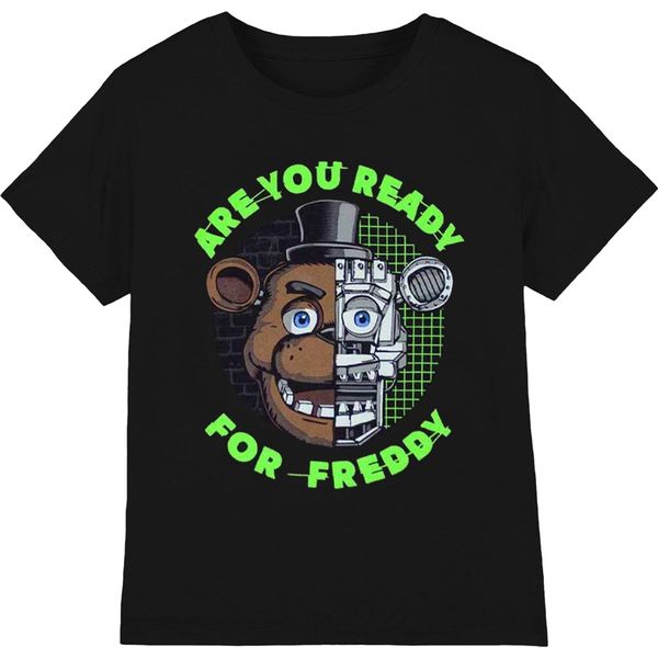 Five Nights At Freddys - Maglietta Per Bambini "Sei Pronto Per Freddy"" NS7556 (128) (Schwarz)"-image