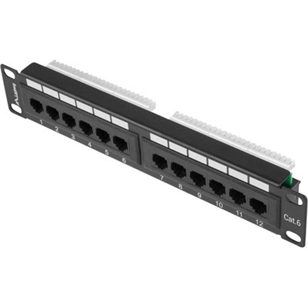 Lanberg PPU6-9012-B Lanberg Patchpanel 12-Port 1U 10" Cat. 6 Utp Schwarz"-image